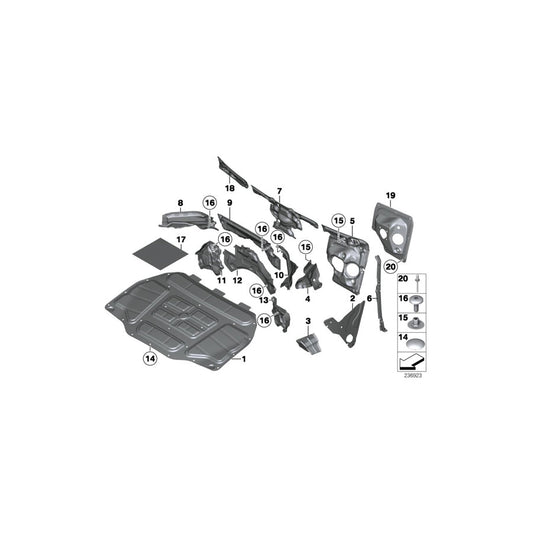 Genuine BMW 51717211898 F11 F03 F10 Noise Insulation, Firewall, Lower Right (Inc. 528i, ALPINA B7 & 525d) | ML Performance US Car Parts