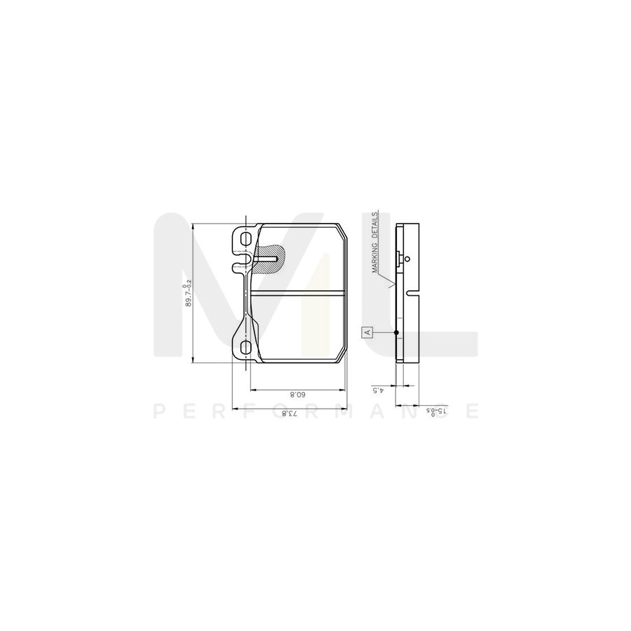 Bosch 0986Tb2001 Brake Pad Set Incl. Wear Warning Contact  | ML Performance Car Parts