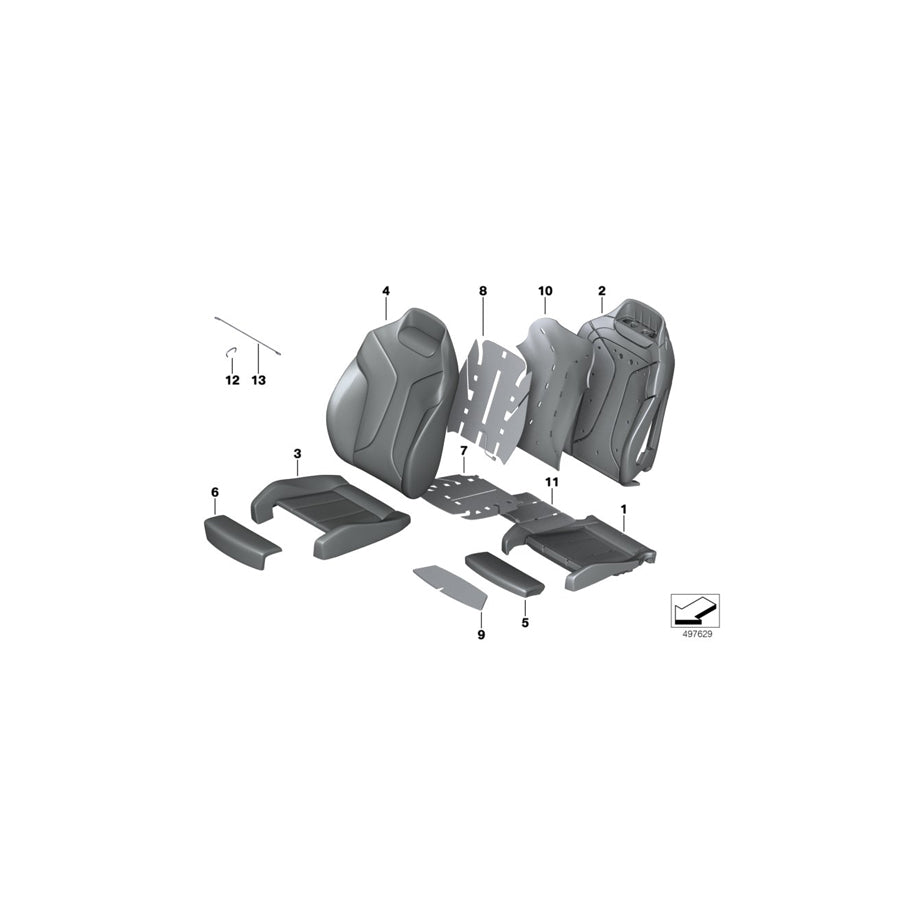 Genuine BMW 52108093645 G14 G15 Cover Backrest Leather Left SCHWARZ (Inc. 840dX, M850iX & 840i) | ML Performance US