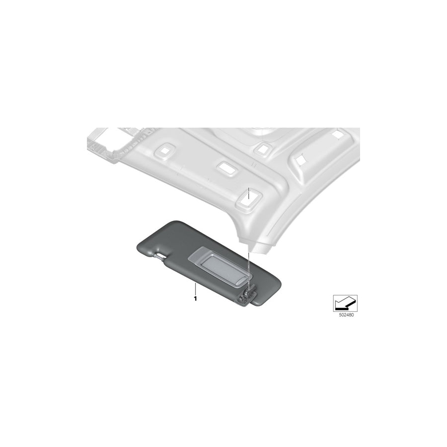 Genuine BMW 51167994359 G06 Sun Visor, Alcantara, Left ELFENBEINWEISS (Inc. X6) | ML Performance US Car Parts