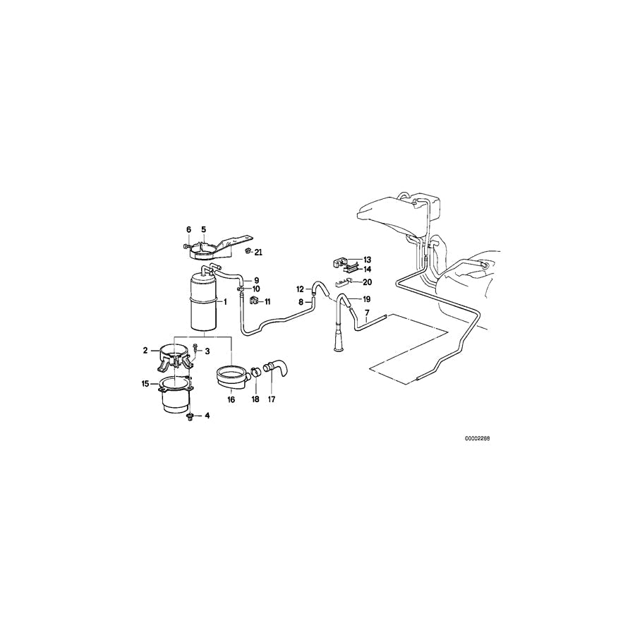 Genuine BMW 16131179124 E34 (R E32 Cable Clip (Inc. 530i, 750iL & 735iL) | ML Performance US Car Parts