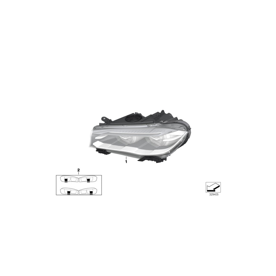 Genuine BMW 63117442647 F15 Headlight, Led Technology, Left (Inc. X6 M, X6 28iX & X5 M50dX) | ML Performance US Car Parts