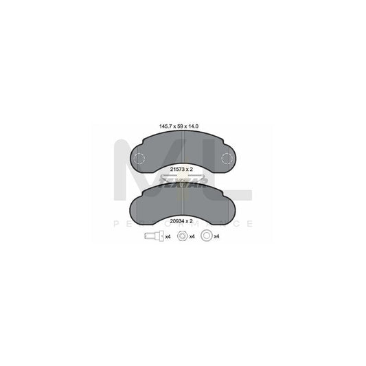 TEXTAR 2157302 Brake pad set not prepared for wear indicator, with brake caliper screws, with accessories | ML Performance Car Parts