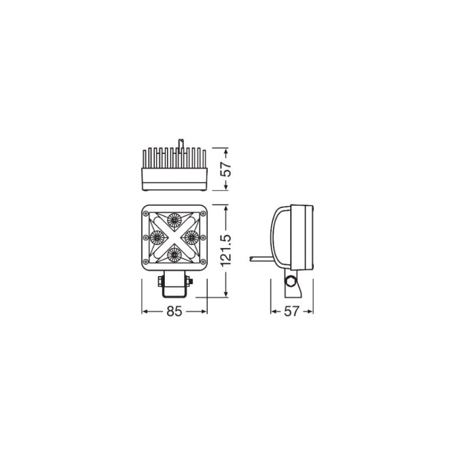 OSRAM 12V 22/2W 6000k LEDDRIVING CUBE 85mm WIDE