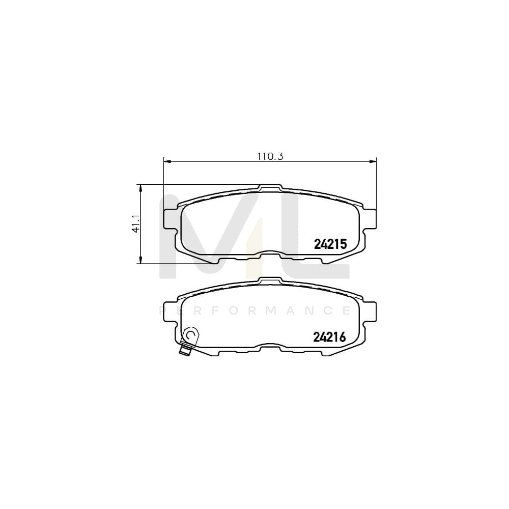 Hella 8DB 355 012-021 Brake Pad Set For Mazda Mpv Ii (Lw) With Acoustic Wear Warning