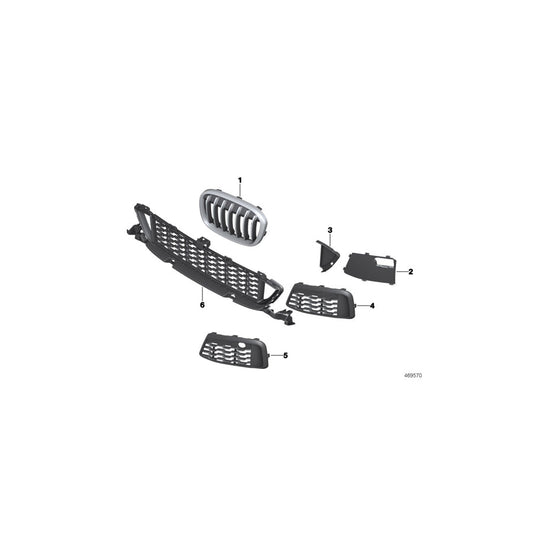 Genuine BMW 51118059888 F48 Grid, Center M (Inc. X1 25iX, X1 28i & X1 20iX) | ML Performance US