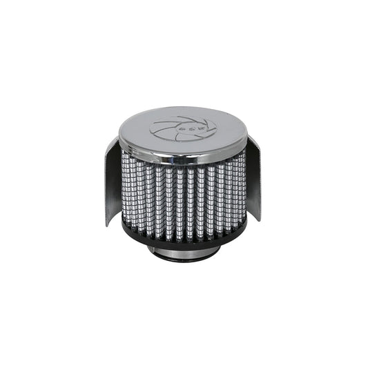  aFe 18-01502 1-1/2 IN F x 3 IN B x 3 IN T x 2-1/2 IN H - w/ Chrome Heat Shield Crankcase Vent Filter  | ML Performance US Car Parts