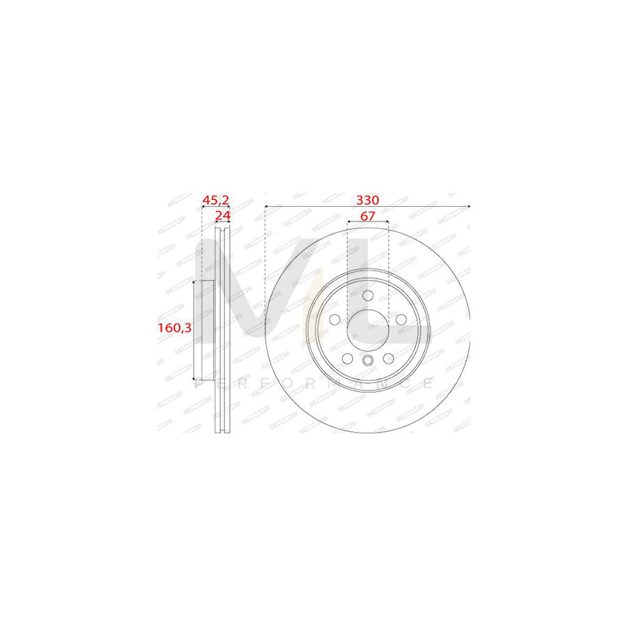 FERODO DDF2762C Brake Disc Vented, Coated | ML Performance Car Parts