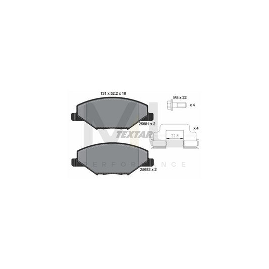 TEXTAR 2568101 Brake pad set not prepared for wear indicator, with brake caliper screws, with accessories | ML Performance Car Parts