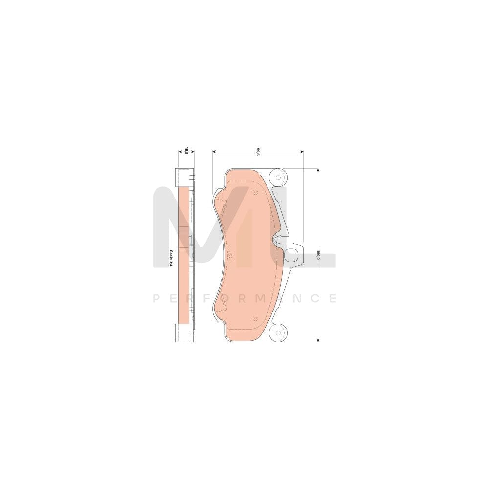 TRW Gdb1862 Brake Pad Set For Porsche 911 Coupe (997) Prepared For Wear Indicator | ML Performance Car Parts