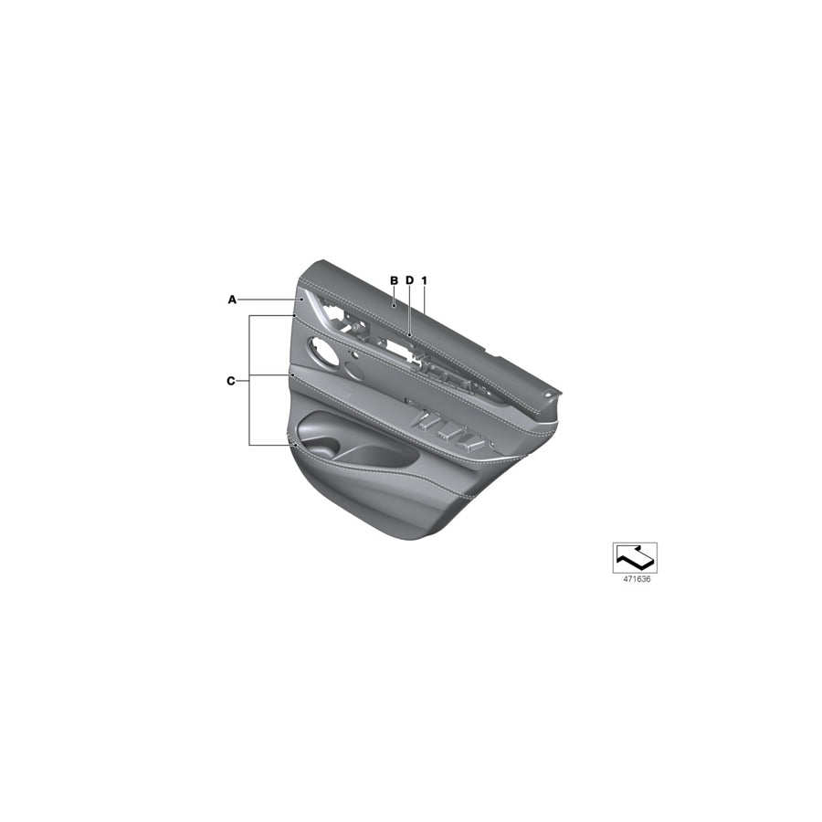 Genuine BMW 51427990641 Door Lining Leather Rear Left INDIVIDUAL (Inc. X5 M) | ML Performance US Car Parts