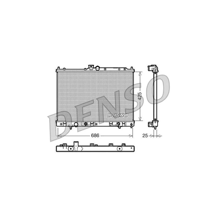 DENSO DRM45030 Engine Radiator for Mitsubishi Outlander I Off-Road (Cu)