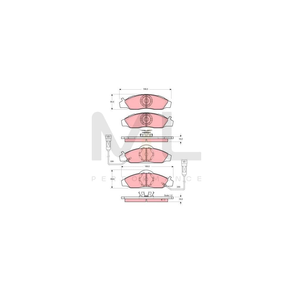 TRW Gdb3134 Brake Pad Set Incl. Wear Warning Contact | ML Performance Car Parts