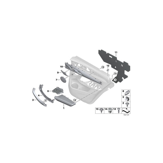 Genuine BMW 51427940373 G01 G02 Trim Piece Door, Poplar Grain, Rear Left (Inc. X3, X4 30iX) | ML Performance US Car Parts