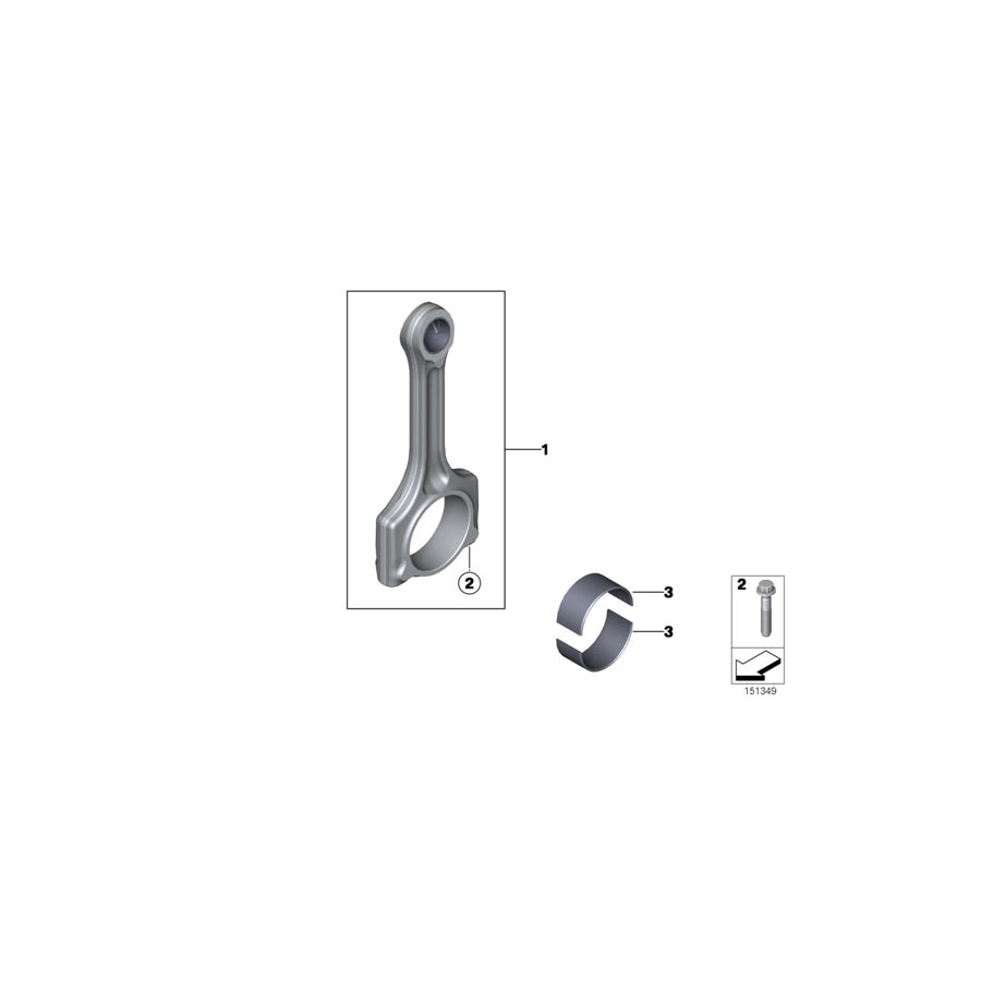 Genuine BMW 11249894656 R56 Set Connecting Rod L=139,29MM (Inc. One, One Eco & One Eco 55kW) | ML Performance US Car Parts