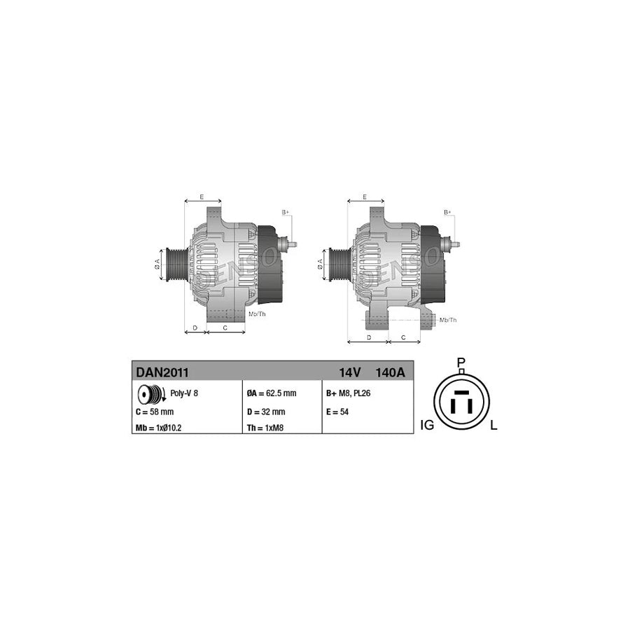 DENSO DAN2011 Alternator
