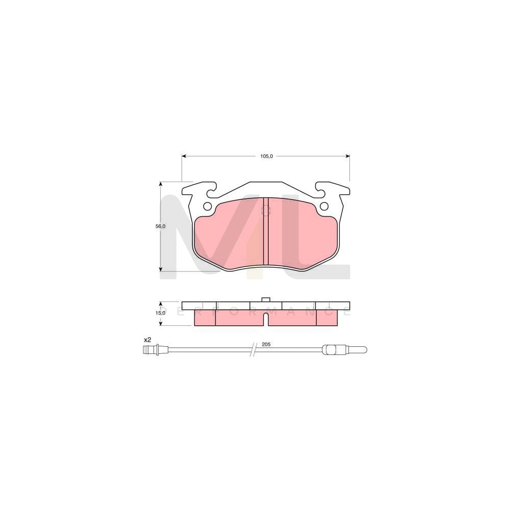 TRW Gdb1120 Brake Pad Set For Renault Safrane I Phase 1 Hatchback (B54) Incl. Wear Warning Contact | ML Performance Car Parts