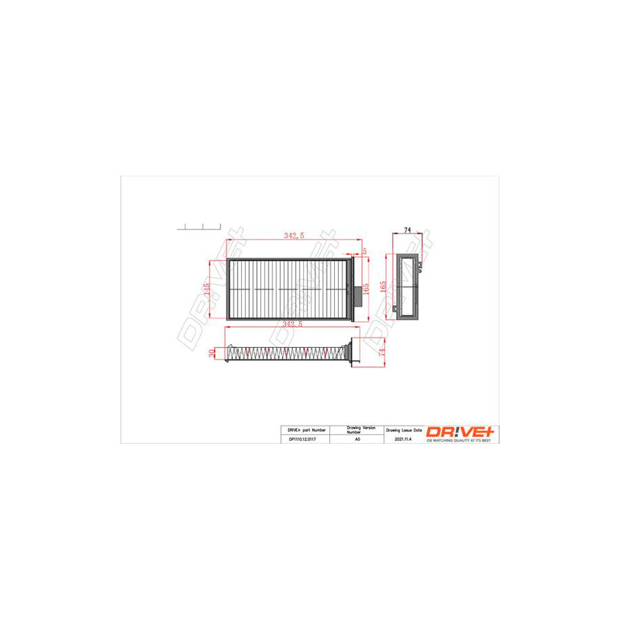 Dr!Ve+ DP1110.12.0117 Pollen Filter For Citroen C5
