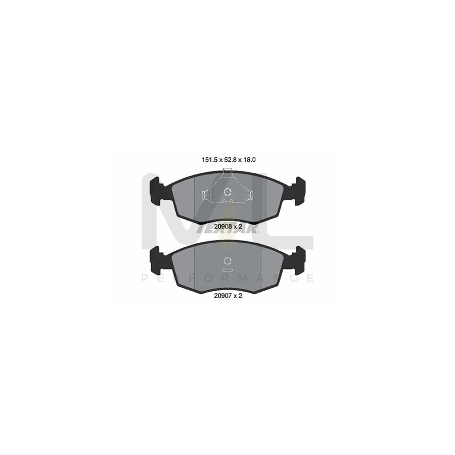 TEXTAR 2090802 Brake pad set not prepared for wear indicator | ML Performance Car Parts