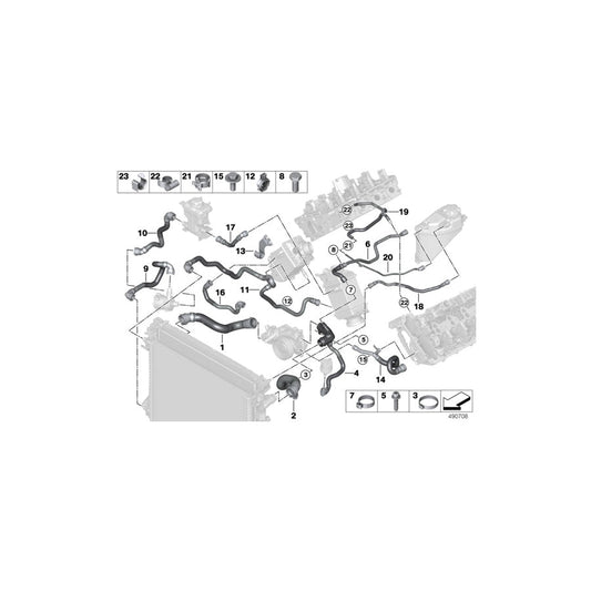 Genuine BMW 17127536486 G06 G05 G07 Hose Radiator-Water Pump (Inc. X5 50iX, X7 M50iX & X7 50iX) | ML Performance US Car Parts