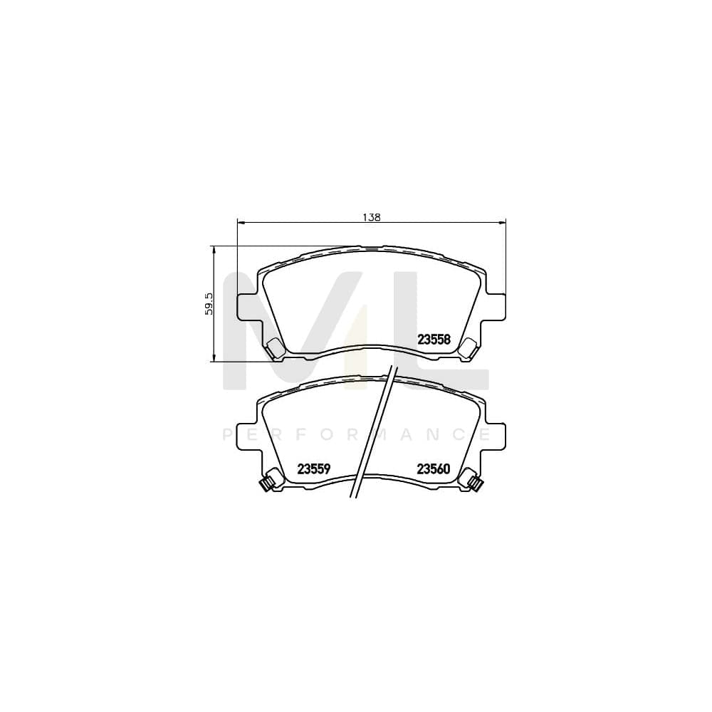 Hella 8DB 355 017-291 Brake Pad Set With Acoustic Wear Warning