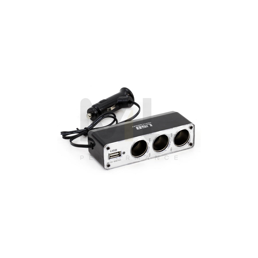 AMiO SOC3 01706 Cigarette lighter splitter 12, 24V, with pipe,