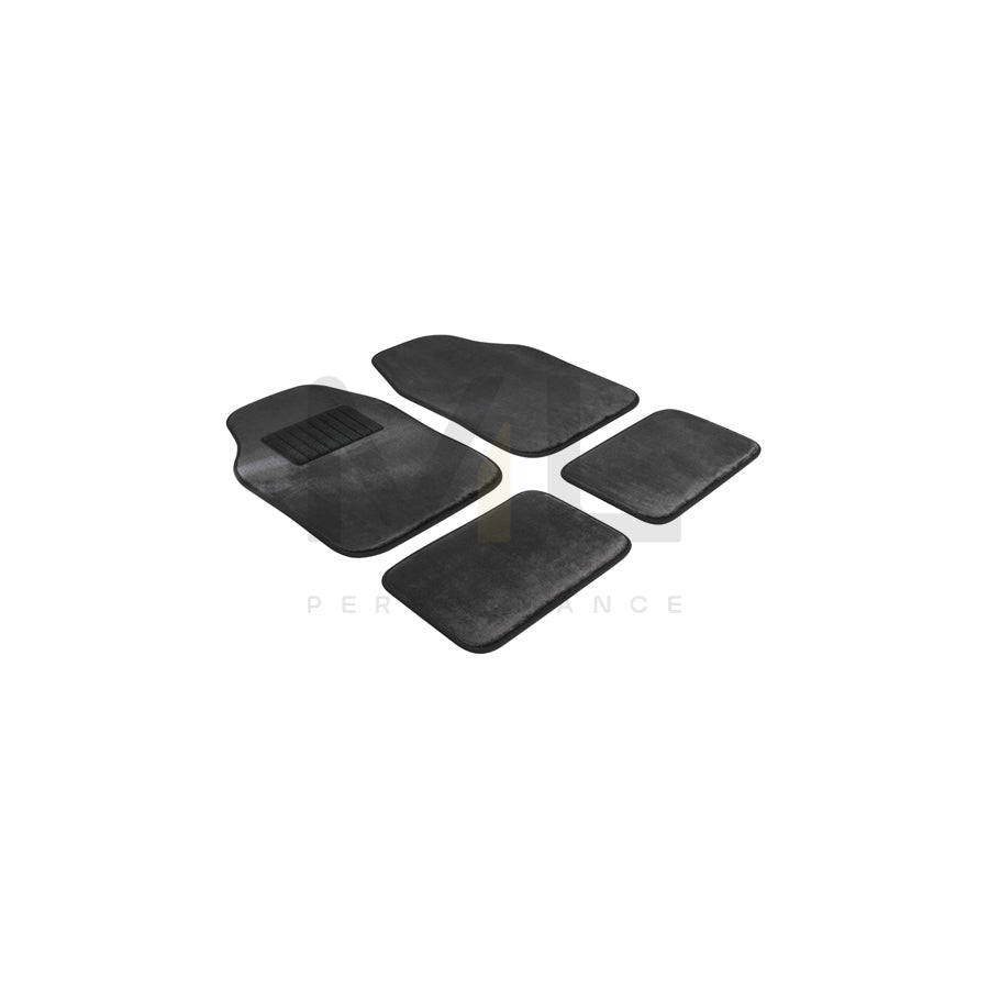 WALSER Universal fit, Washer 29045 Floor mat set Velor 8 mm, Textile, Front and Rear, Quantity: 4, Black