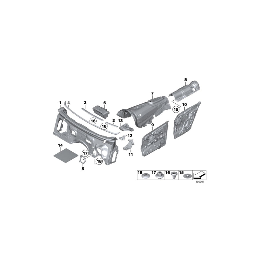 Genuine BMW 51487238848 F07 F07 Sound Insulation, Right Scuttle (Inc. 530d 155kW, 520d & 530d) | ML Performance US Car Parts