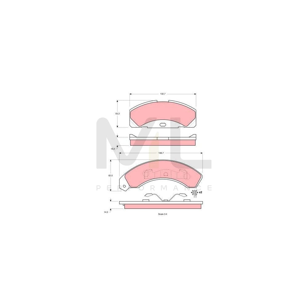 TRW Gdb4048 Brake Pad Set Incl. Wear Warning Contact | ML Performance Car Parts