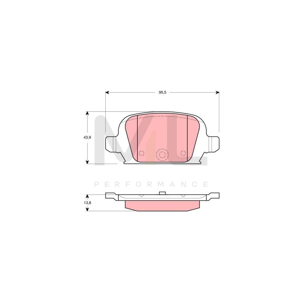 TRW Gdb1412 Brake Pad Set Not Prepared For Wear Indicator, With Brake Caliper Screws, With Accessories | ML Performance Car Parts