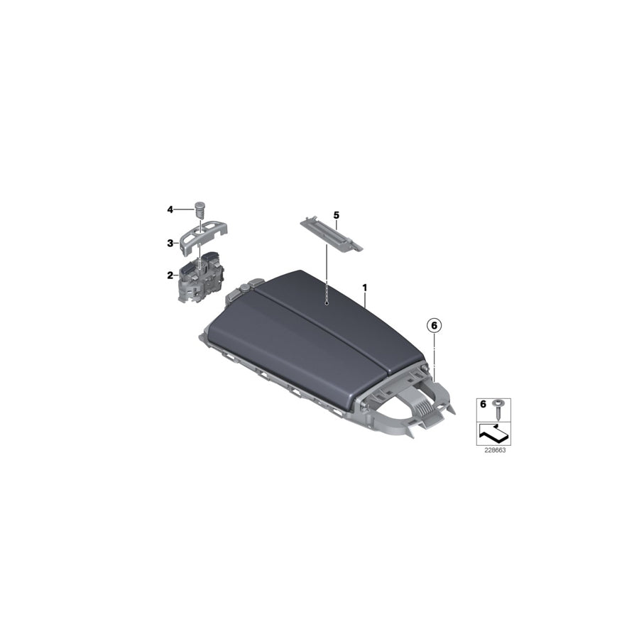 Genuine BMW 51168066416 F12 Armrest In Leather, Front Center SCHWARZ (Inc. M6) | ML Performance US Car Parts