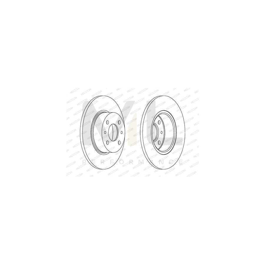 FERODO DDF285-1 Brake Disc Solid, with bolts/screws | ML Performance Car Parts