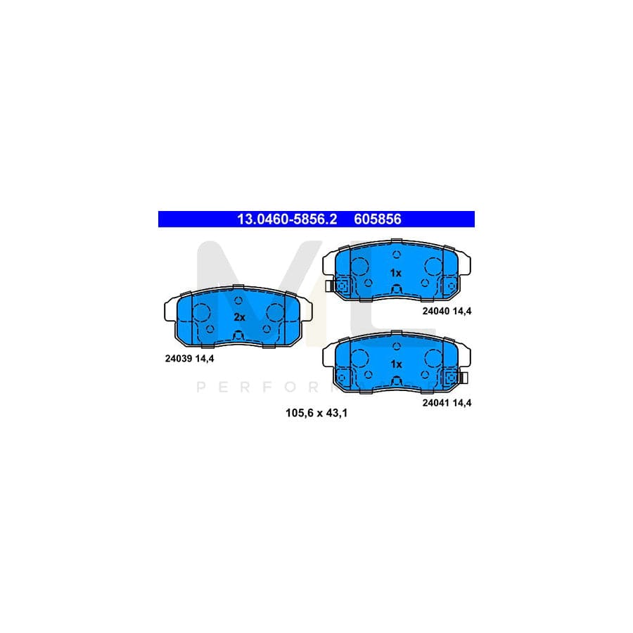 ATE 13.0460-5856.2 Brake pad set with acoustic wear warning