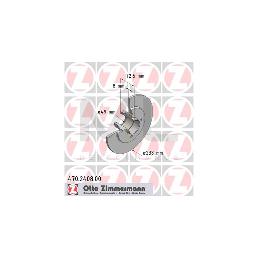 ZIMMERMANN 470.2408.00 Brake Disc Solid  - 1 piece