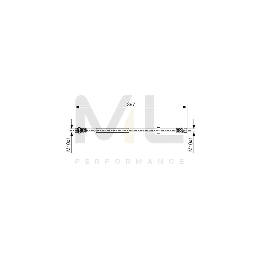 BOSCH 1 987 476 714 Brake Hose 375mm, M10x1 | ML Performance Car Parts