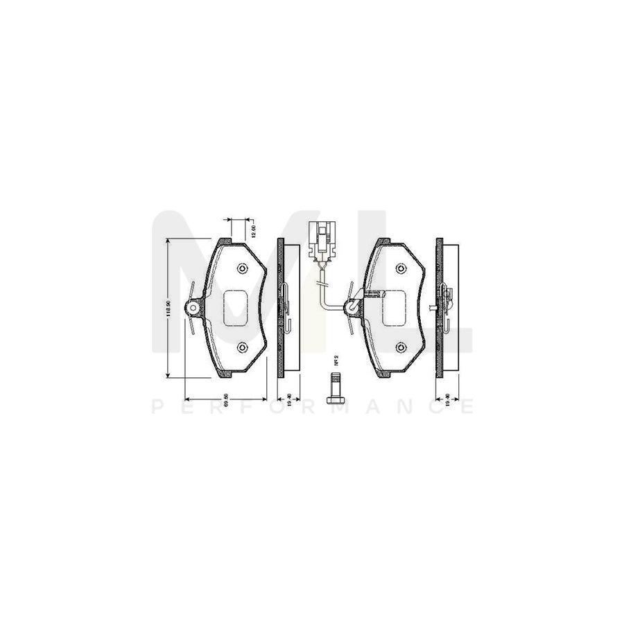 Bosch 0986Tb2072 Brake Pad Set Incl. Wear Warning Contact, With Bolts, With Accessories  | ML Performance Car Parts