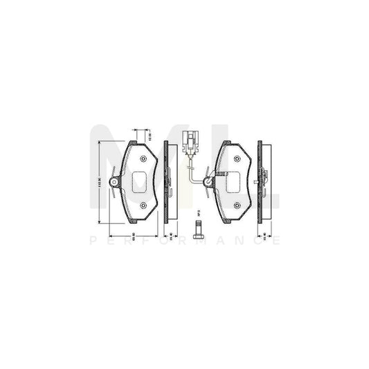 Bosch 0986Tb2072 Brake Pad Set Incl. Wear Warning Contact, With Bolts, With Accessories  | ML Performance Car Parts