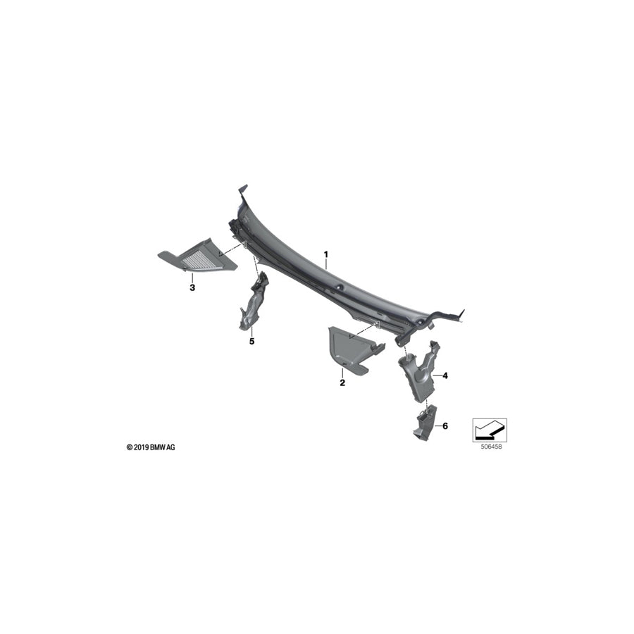 Genuine BMW 51717434888 G06 G05 G07 Water Drain Channel, Lower Right (Inc. X5 40i, X5 40iX & X6 M50dX) | ML Performance US Car Parts