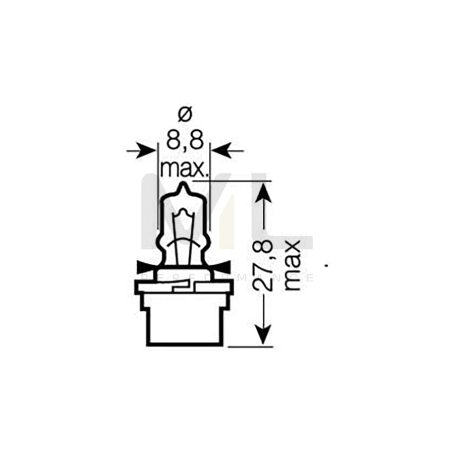 OSRAM 64124 MF Dashboard bulb 12V 5W, Socket Bulb, B10d