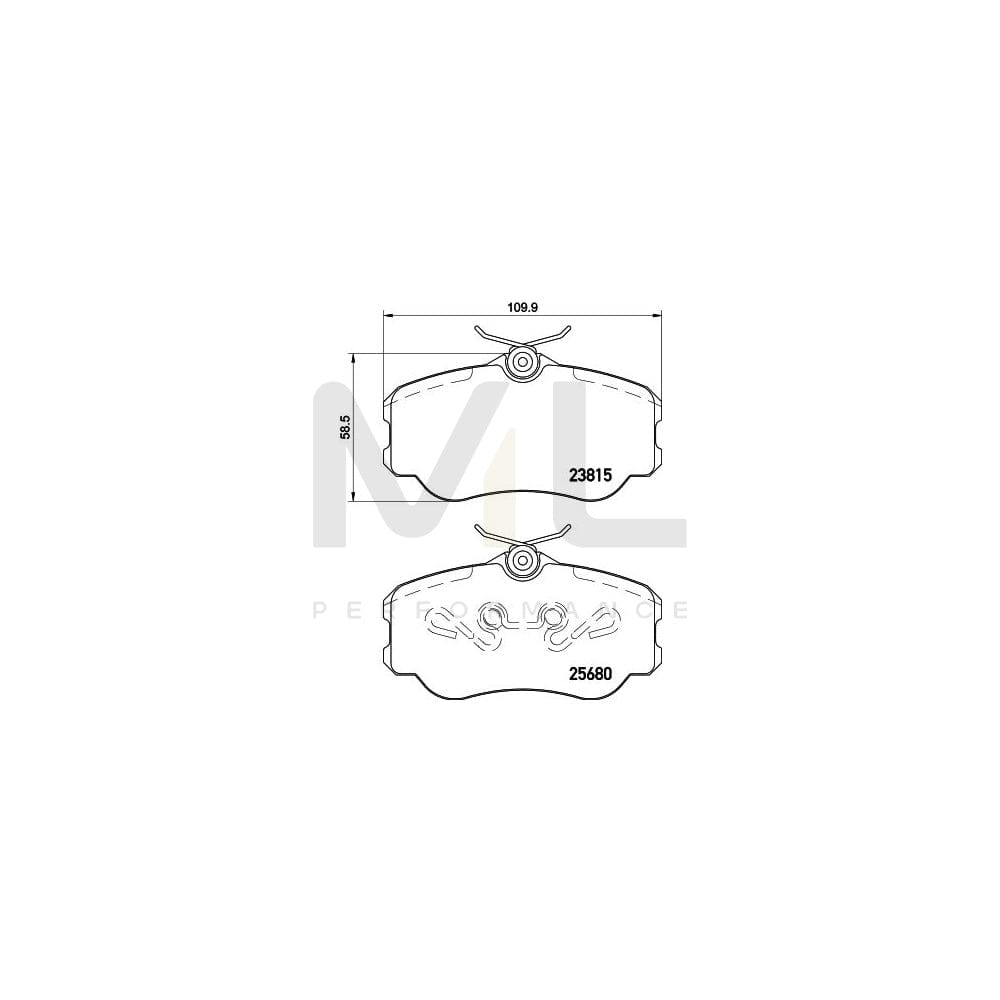Hella 8DB 355 023-071 Brake Pad Set Not Prepared For Wear Indicator