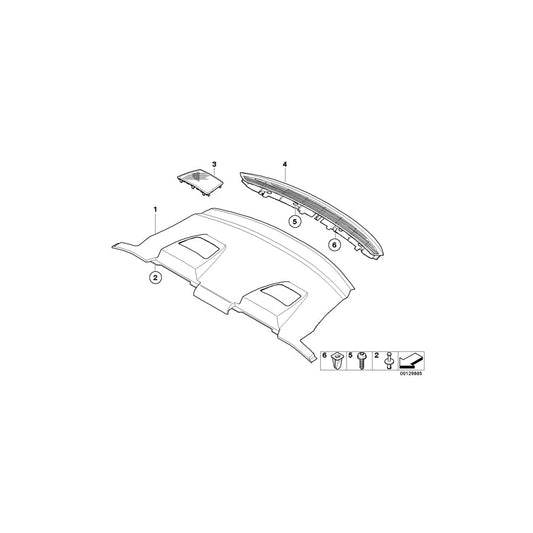 Genuine BMW 51467073737 E63 E63 Rear Window Shelf CREAMBEIGE DKL. (Inc. 630i, 635d & 645Ci) | ML Performance US Car Parts