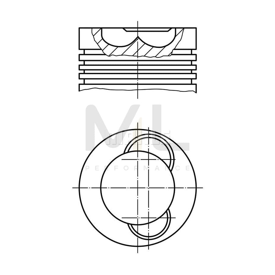 MAHLE ORIGINAL 177 25 00 Piston 112,0 mm, with piston ring carrier | ML Performance Car Parts