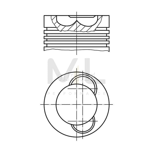 MAHLE ORIGINAL 177 25 00 Piston 112,0 mm, with piston ring carrier | ML Performance Car Parts