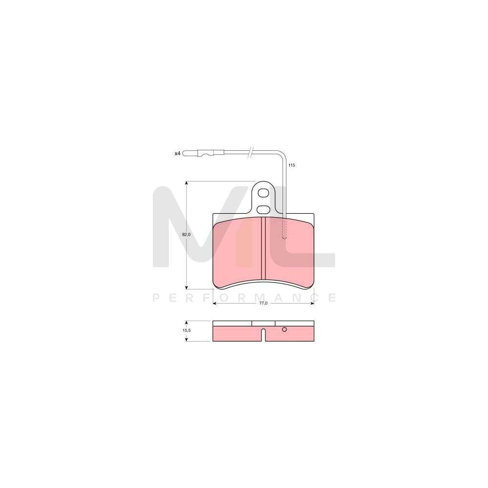 TRW Gdb315 Brake Pad Set Incl. Wear Warning Contact | ML Performance Car Parts