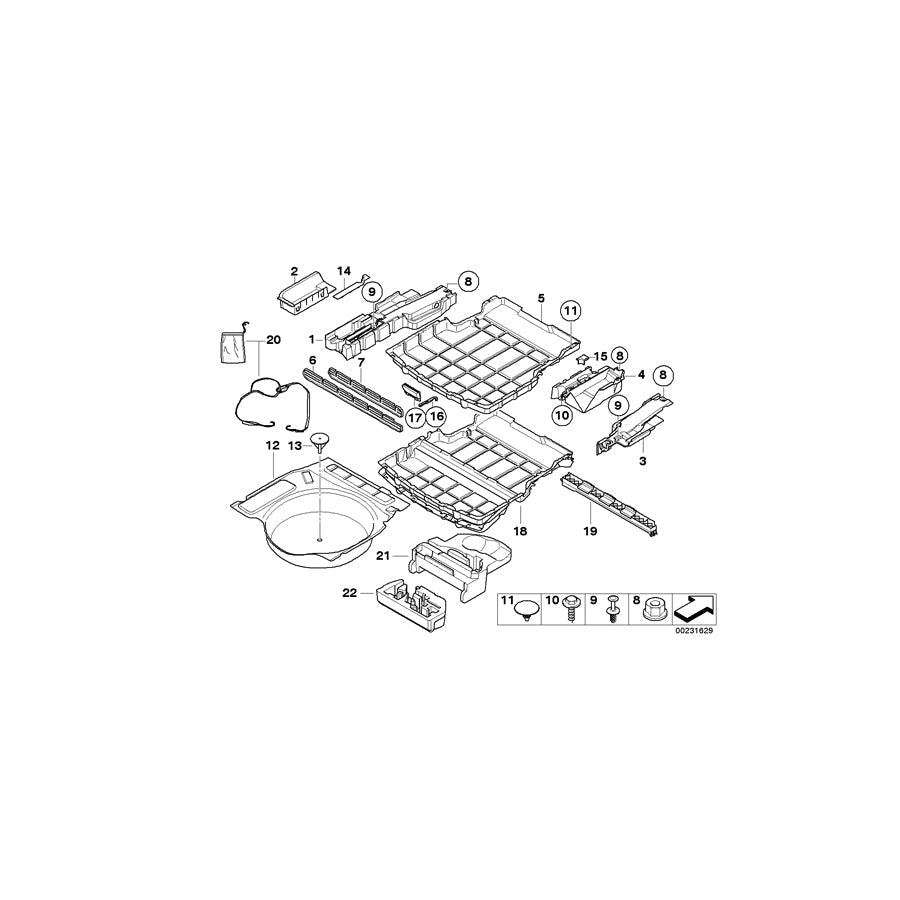Genuine BMW 51477050357 E61 Pad Floor Carpet, Left (Inc. 530xi, 525i & 520d) | ML Performance UK Car Parts