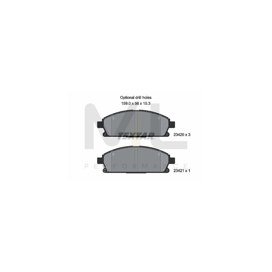 TEXTAR 2342006 Brake pad set with acoustic wear warning | ML Performance Car Parts