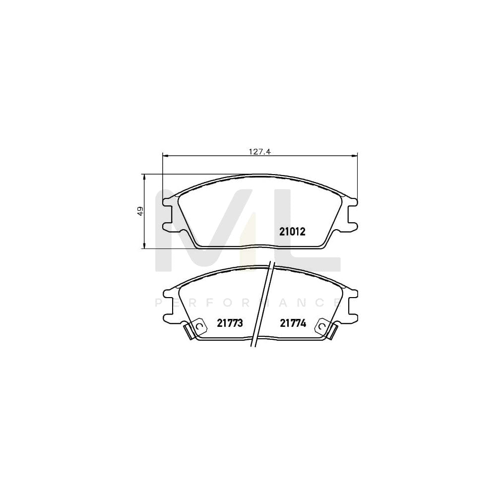 Hella 8DB 355 006-271 Brake Pad Set With Acoustic Wear Warning