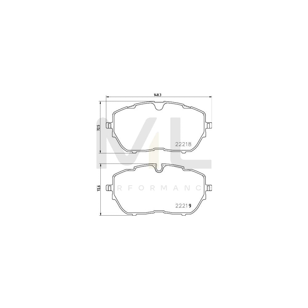 Hella 8DB 355 024-731 Brake Pad Set Not Prepared For Wear Indicator, With Brake Caliper Screws, With Accessories