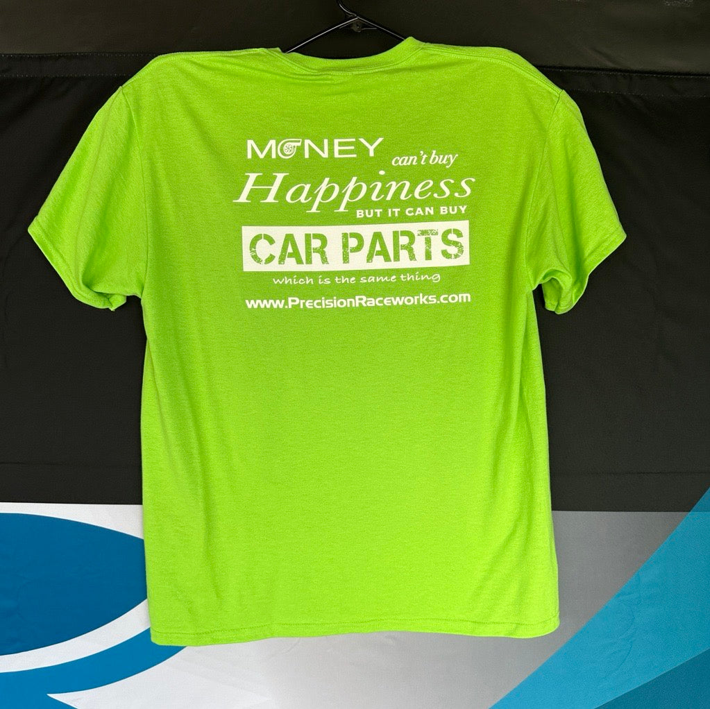 Precision Raceworks 201-0345-LIME-2XL Precision Raceworks T-Shirt - Money Can't Buy Happiness