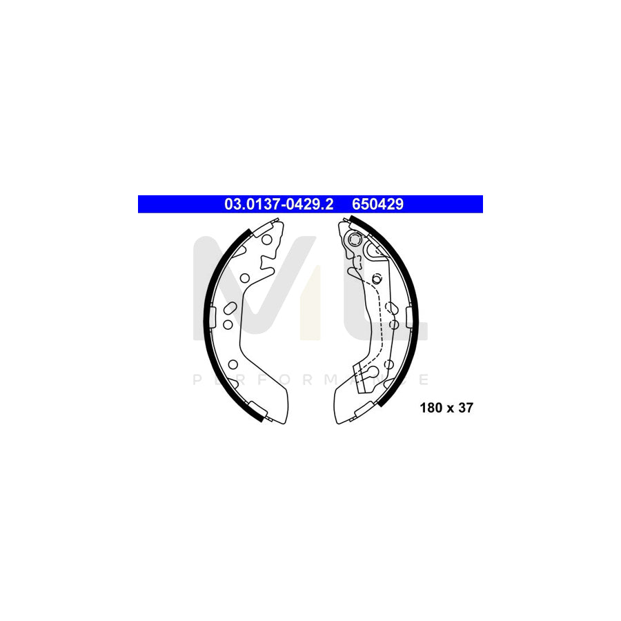 ATE 03.0137-0429.2 Brake Shoe Set with lever